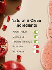 Kustie Pomegranate Jam Body Wash leaves a luminous finish without parabens