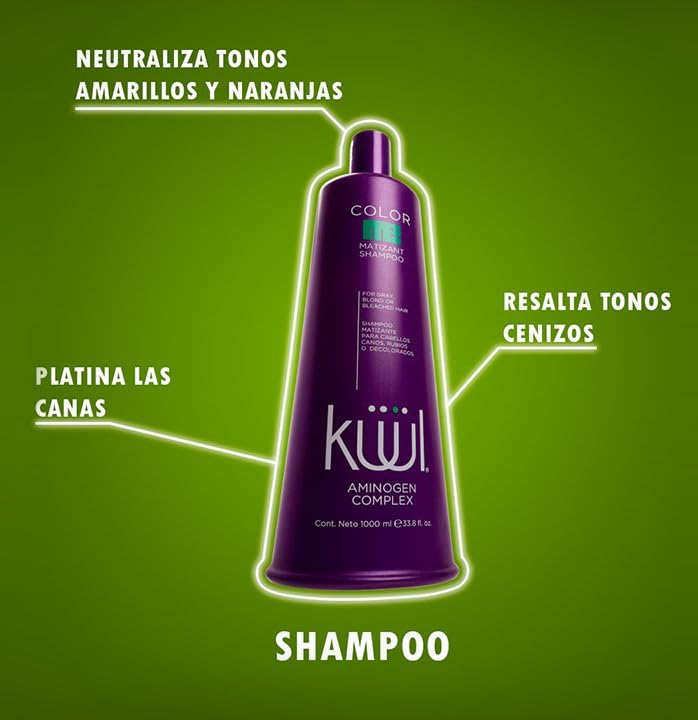 Kuul Matizant Shampoo purple foam lather highlighting ash tones on hair