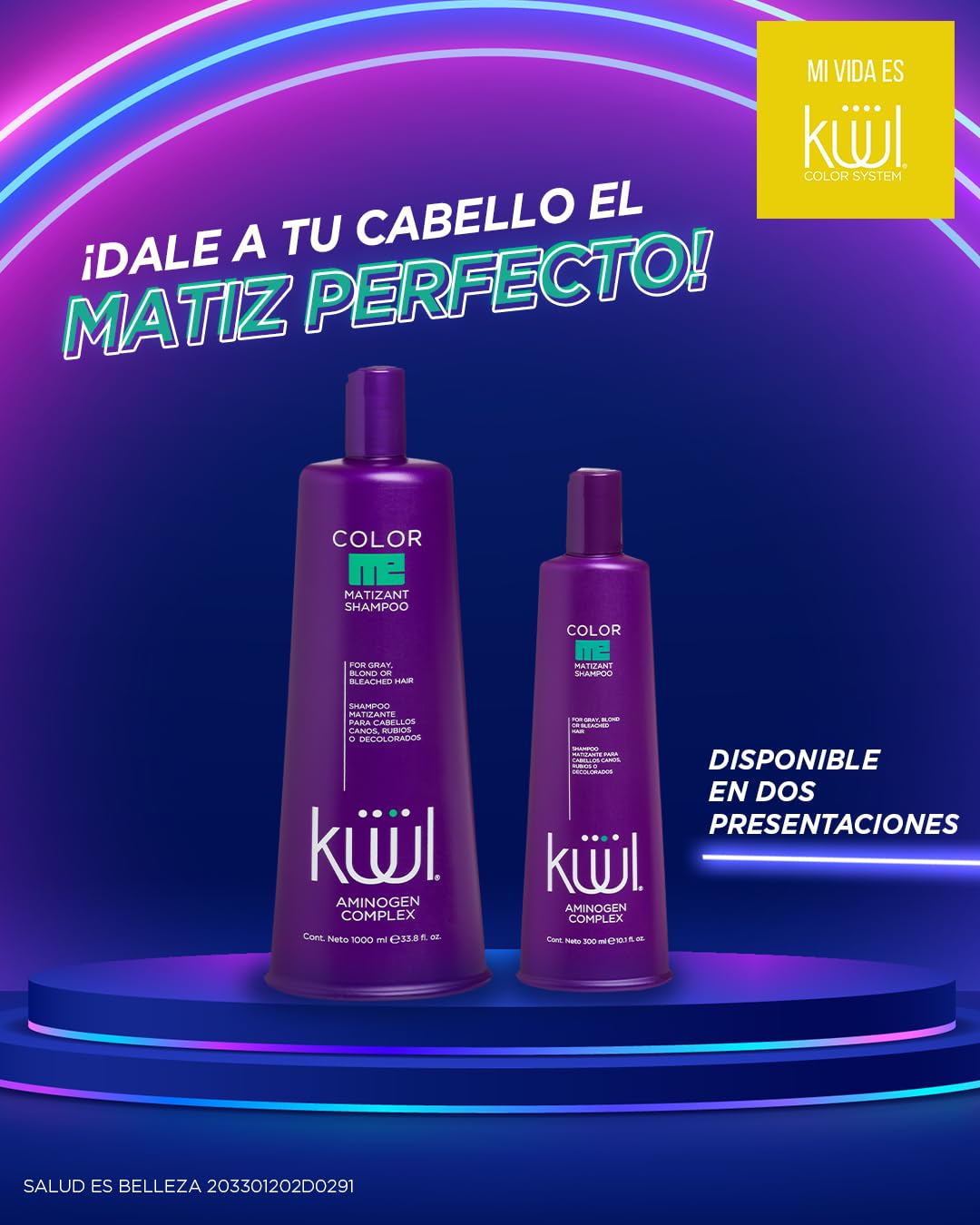 Kuul Matizant Shampoo label close-up emphasizing UV protection
