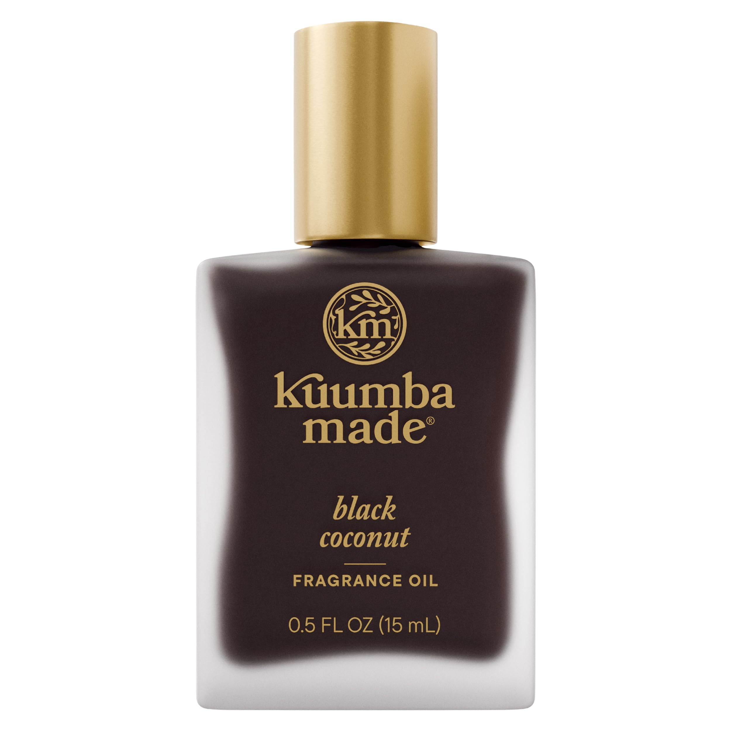 Kuumba Made Black Coconut fragrance oil bottle shows compact travel-friendly design for daily wear.