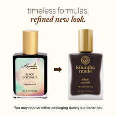 Kuumba Made Black Coconut fragrance oil rollerball delivers even application and long-lasting aroma.