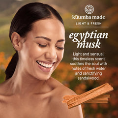 Close-up of Kuumba Made Egyptian Musk texture showing silky skin feel