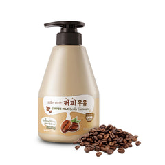 Kwailnara Coffee Milk Body Wash bottle highlights energizing cleanse and coffee aroma