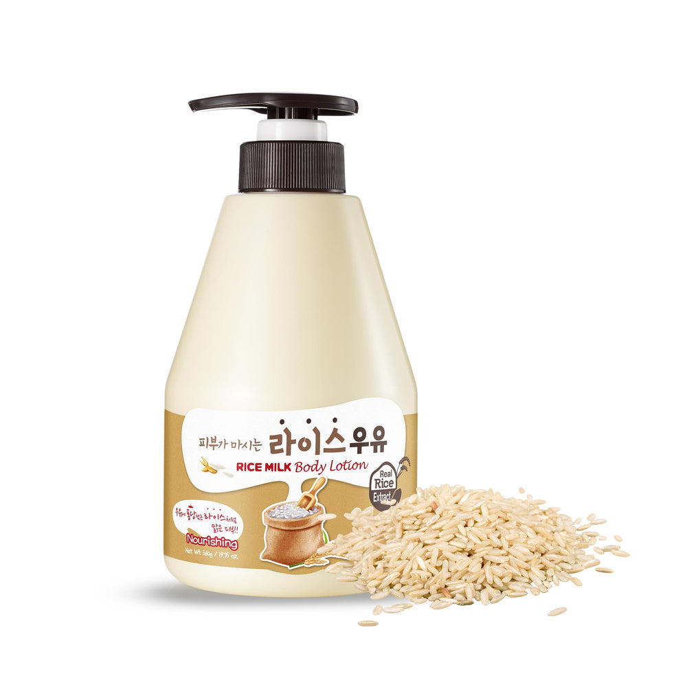 Kwailnara Rice Milk Body Lotion bottle shows rich hydration for dry skin.