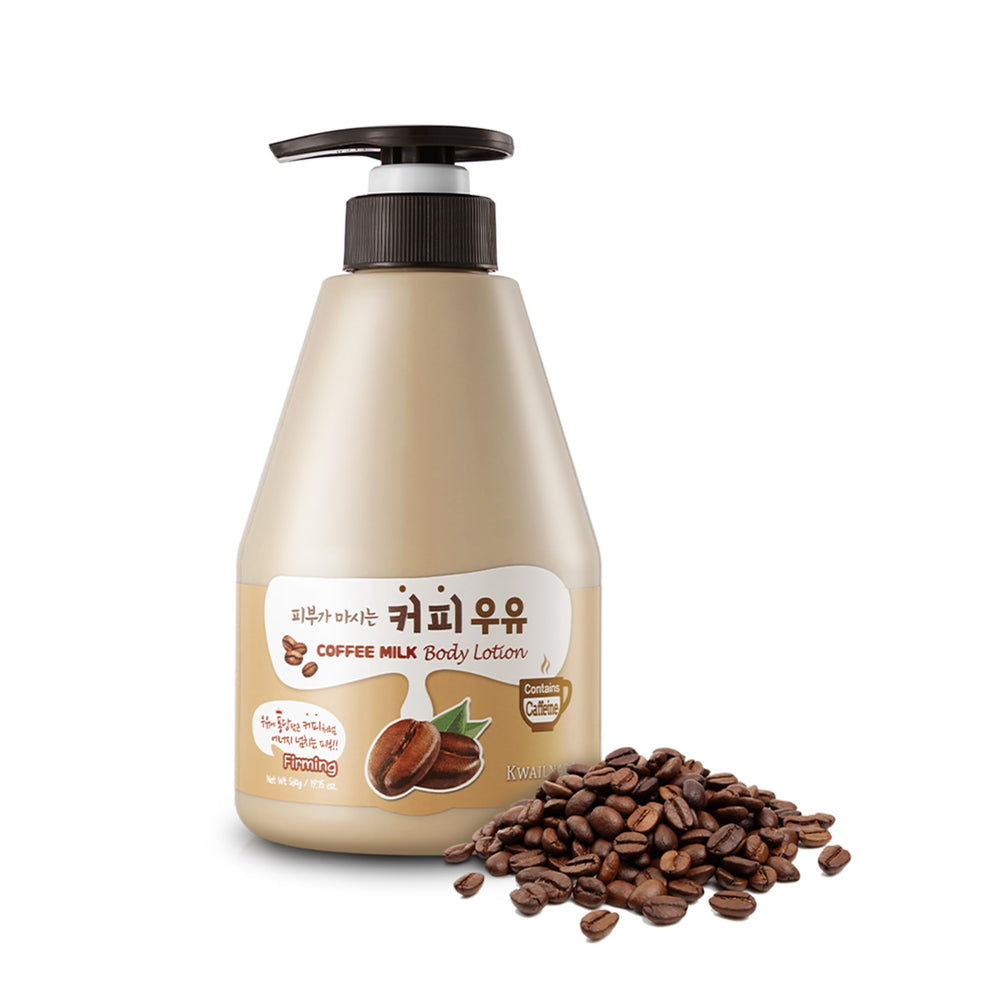 Kwailnara WELCOS Coffee Milk Body Lotion bottle shows easy daily moisturization