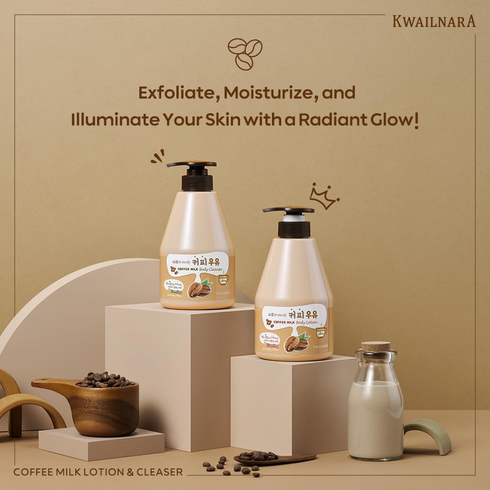 Kwailnara WELCOS Coffee Milk Body Lotion pump top for quick absorption
