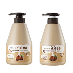 Kwailnara WELCOS Coffee Milk Body Wash bottle pump refreshing cleanse.