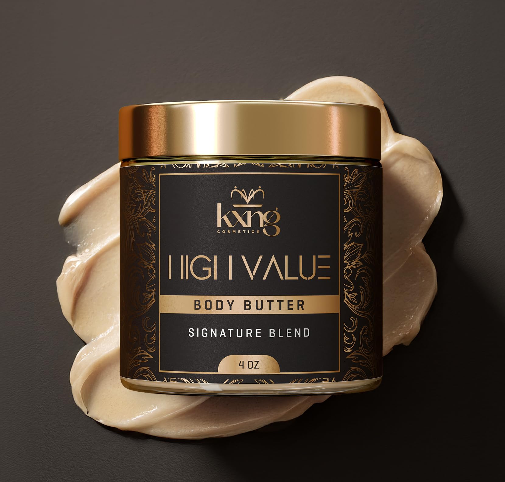 Made in USA badge on KXNG Cosmetics Shea Butter jar