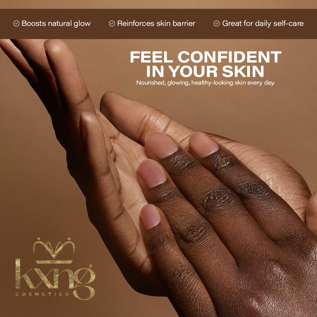 KXNG Cosmetics nourishing oil blend supports healthy-looking skin.