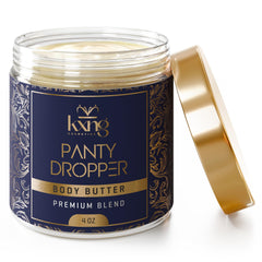 KXNG Cosmetics Organic Shea Body Butter Jar for deep hydration of dry skin.