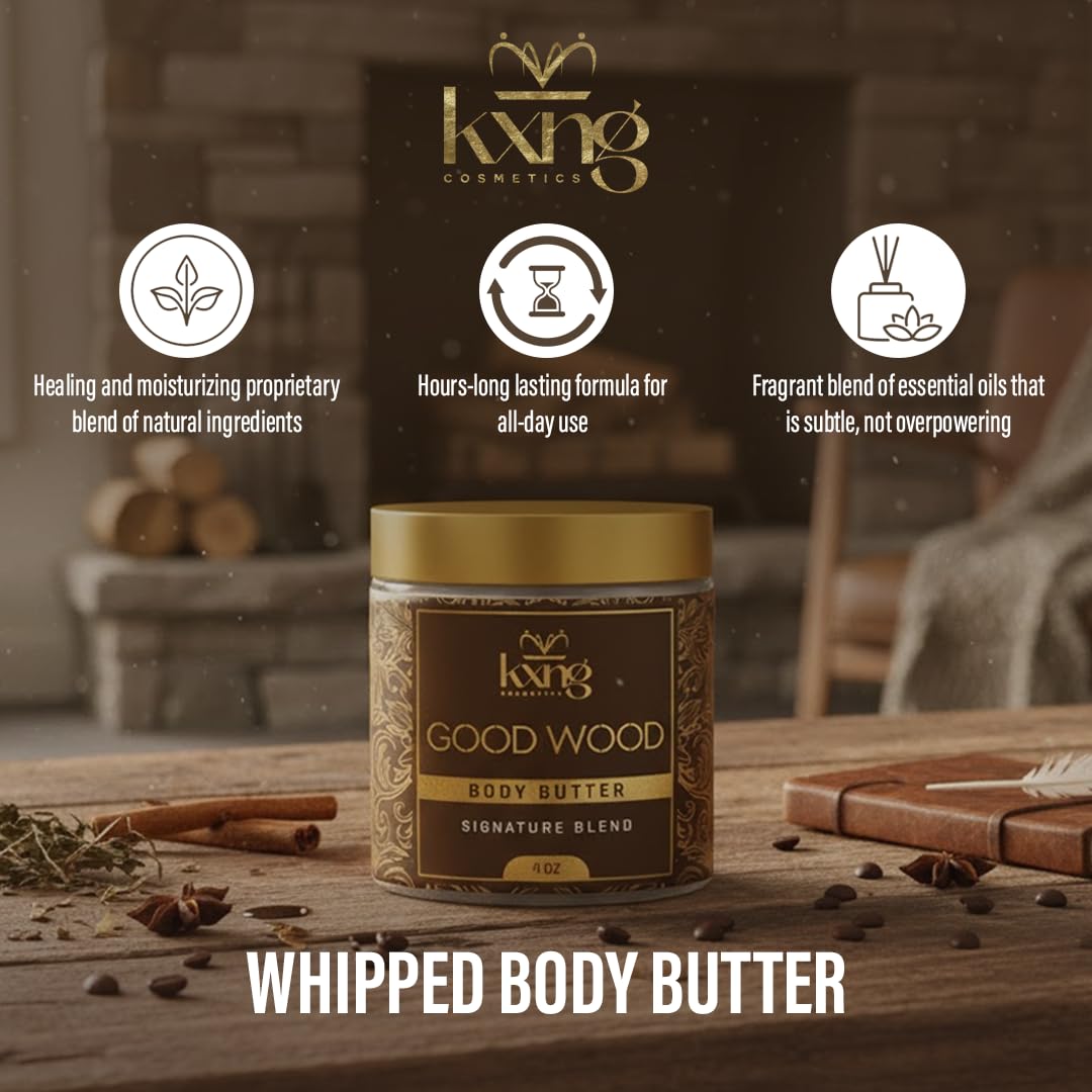KXNG Cosmetics Organic Shea Body Butter texture close-up showing creamy melt-in formula
