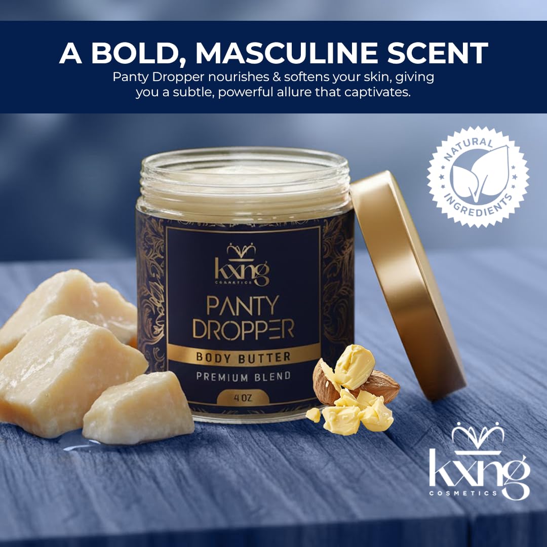KXNG Cosmetics Pheromone-Infused Formula image suggests mood-enhancing body care.