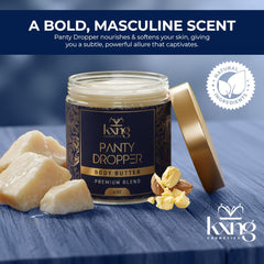 KXNG Cosmetics Pheromone-Infused Formula image suggests mood-enhancing body care.
