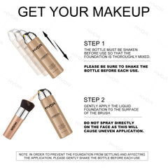 KYDA AirBrush Foundation silky texture closeup highlights creamy, blendable finish.