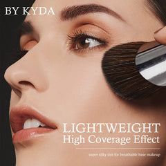 KYDA AirBrush Foundation Spray brush and puff ready for use.