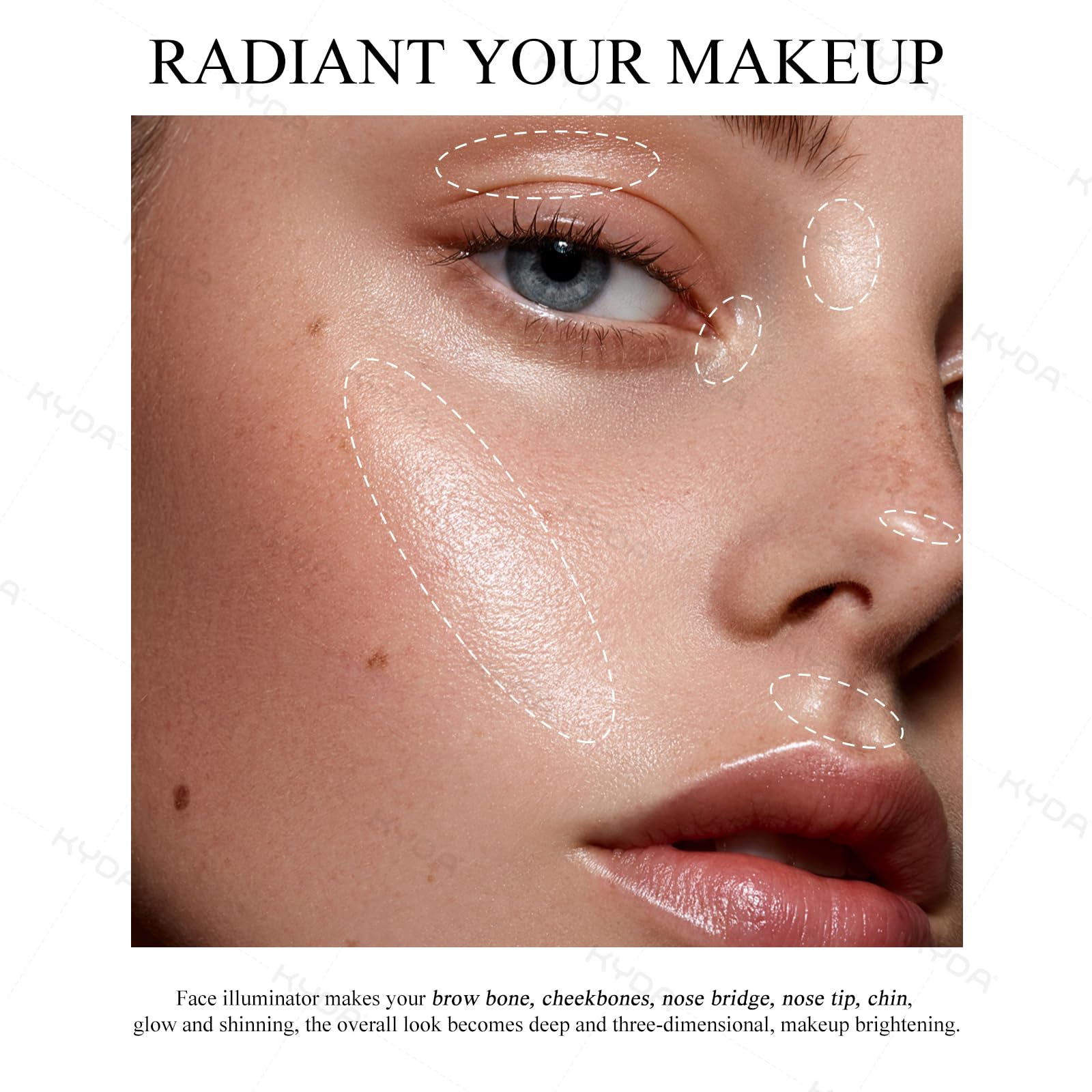 KYDA face glow with subtle shimmer for everyday wear