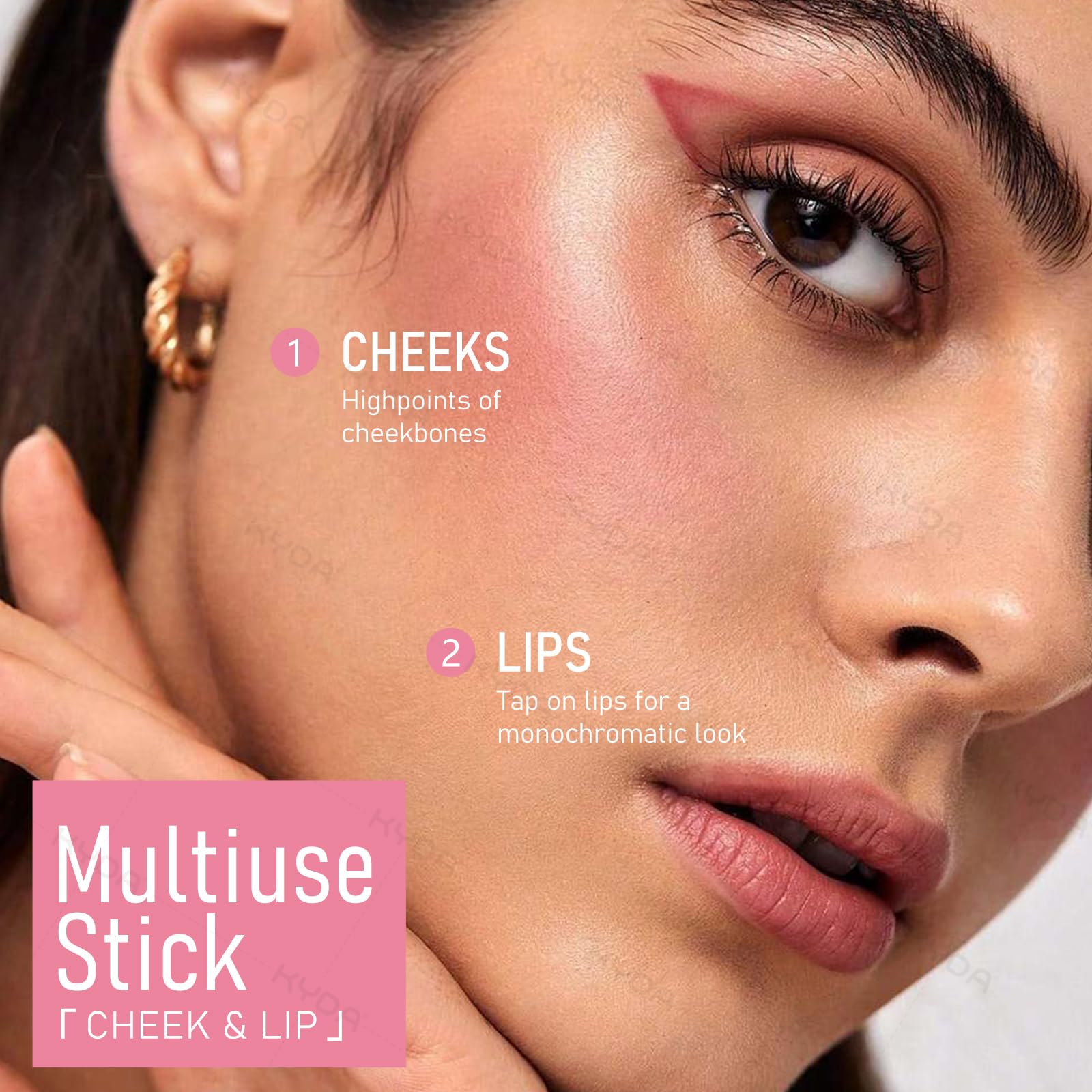 KYDA Mineral Color Balm lip application provides smooth blending and shine.