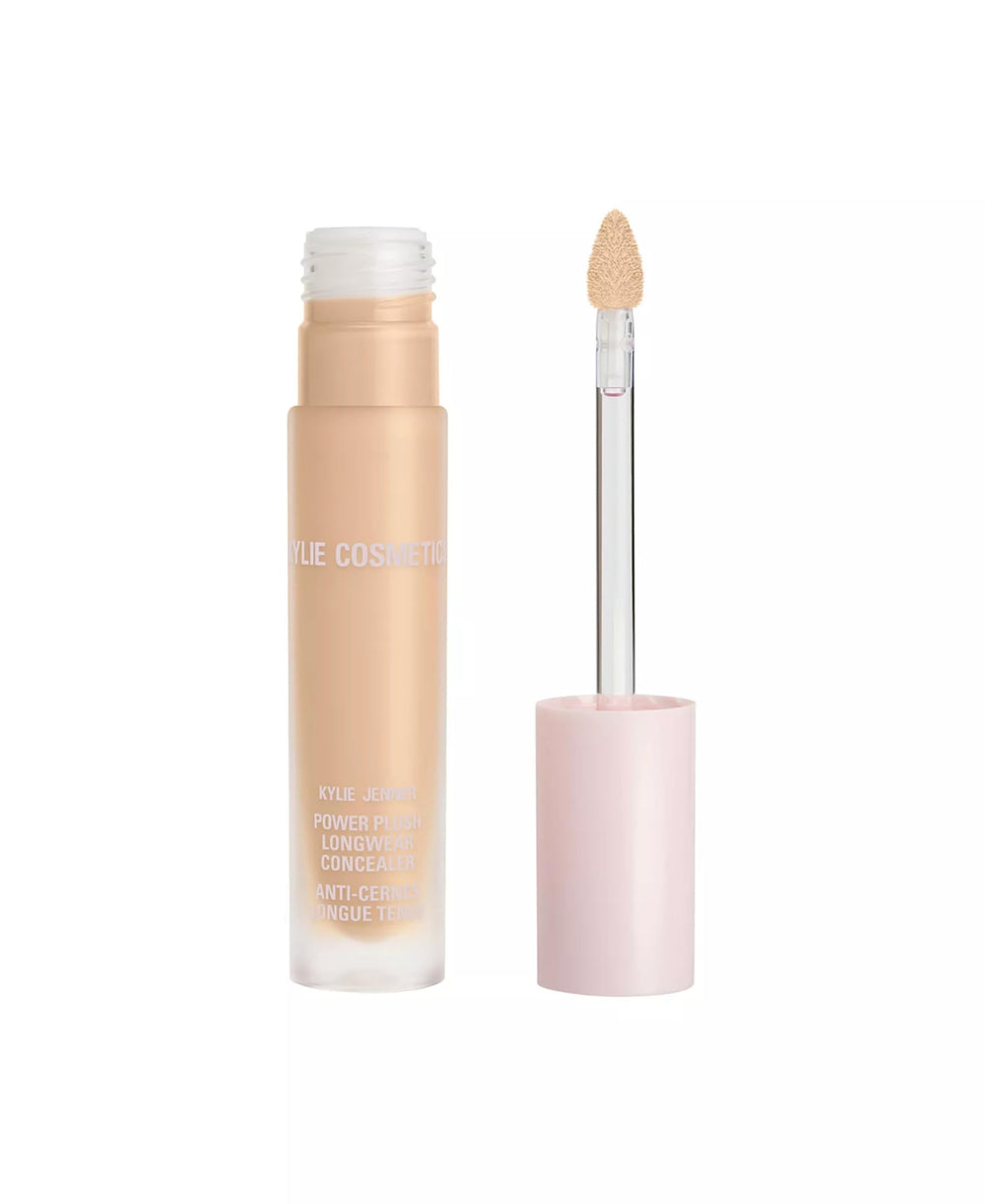 Kylie Cosmetics Power Plush Concealer packaging close-up for on-the-go touch-ups.