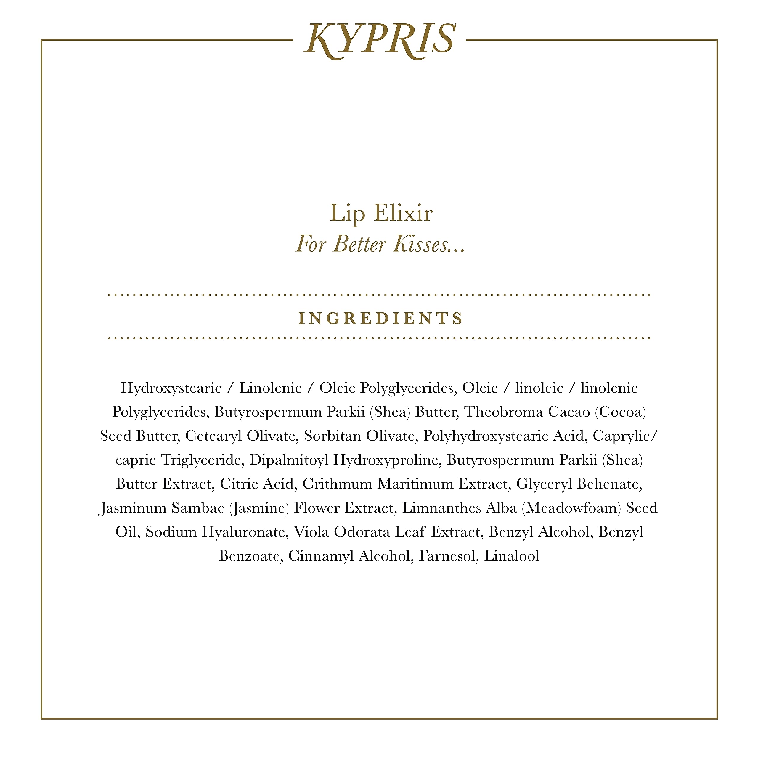 KYPRIS Lip Elixir Balm jasmine aroma close-up.