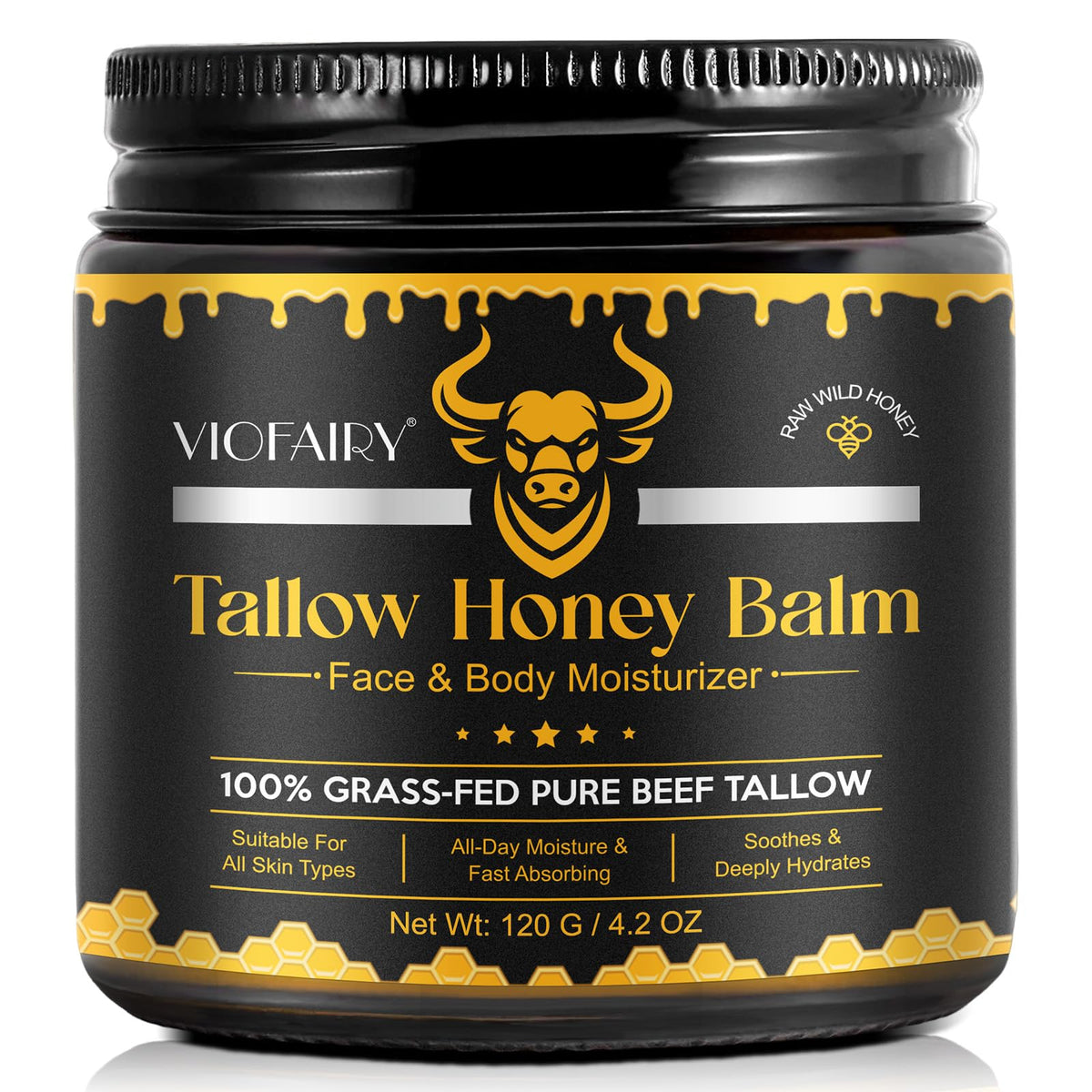 KZUO Beef Tallow Balm jar shows rich, spreadable hydration.