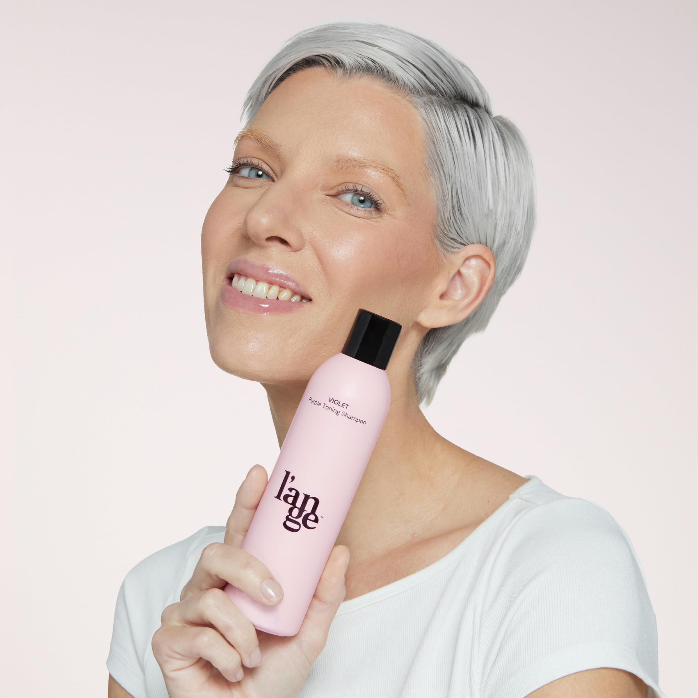 L'ANGE HAIR Violet Purple Toning Shampoo botanical oil blend visible.