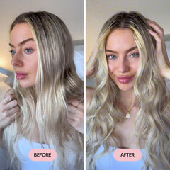L'ANGE HAIR Hold-All bottle demonstrates humidity protection for long-lasting styles.