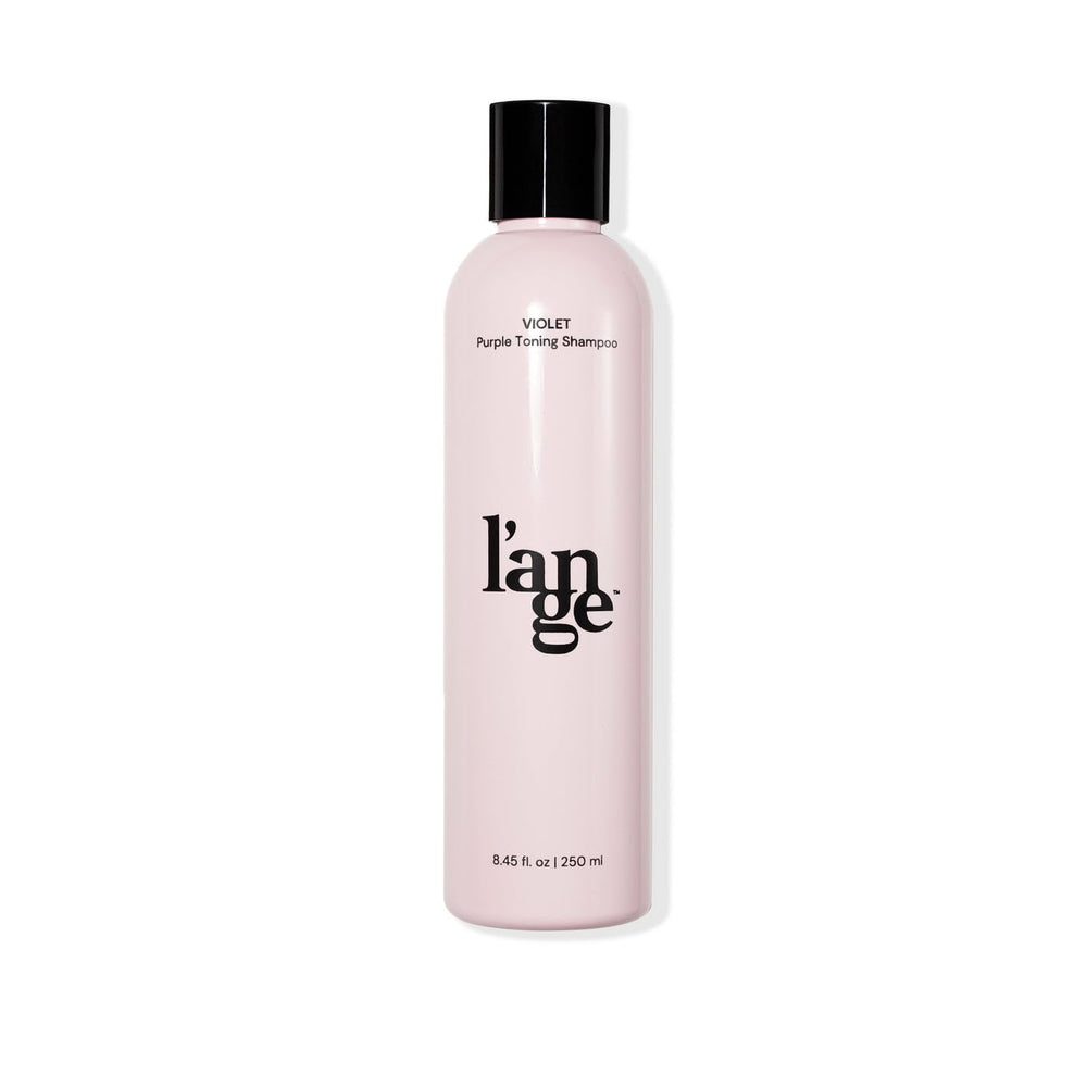 L'ANGE HAIR Violet Purple Toning Shampoo bottle neutralizes brassiness for cooler tones.