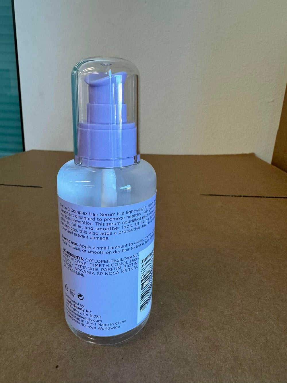 Luseta Biotin B-Complex Hair Oil cruelty-free packaging label.