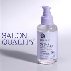 Luseta Biotin B-Complex Hair Oil swirl close-up highlighting shine.