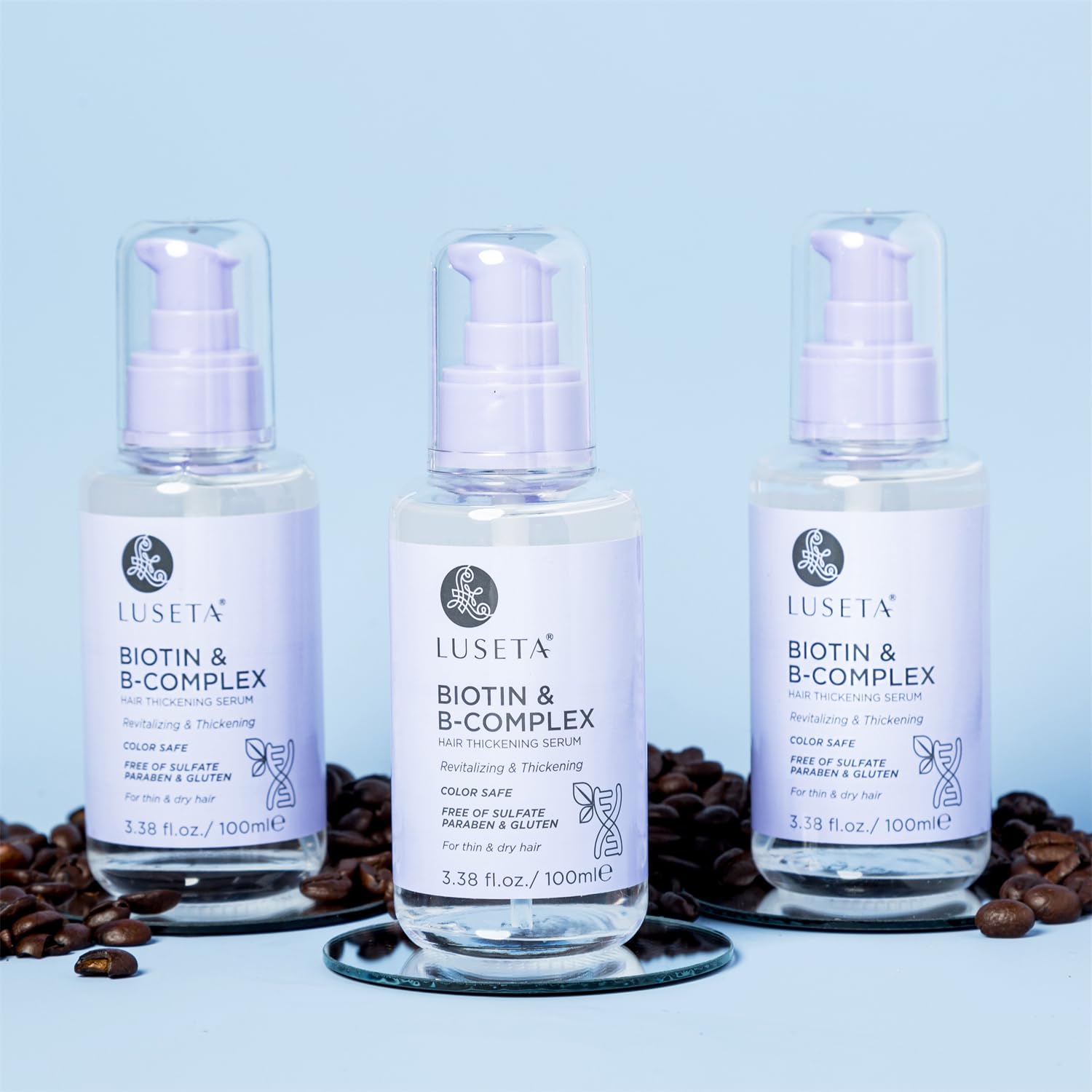 Luseta Biotin B-Complex Hair Oil luxury packaging and bottle.