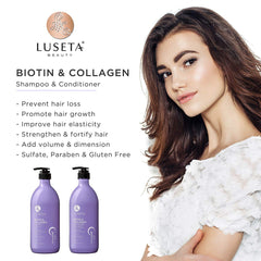L LUSETA Biotin & Collagen Conditioner bottle for detangling and smooth hair.