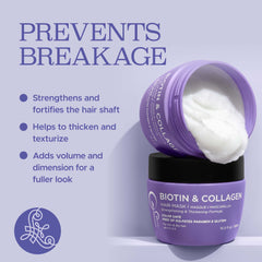 L Luseta Biotin & Collagen Hair Mask jar with argan oil infusion brightening hair health