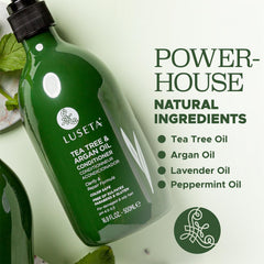 Luseta Tea Tree Oil Conditioner on long, glossy hair.
