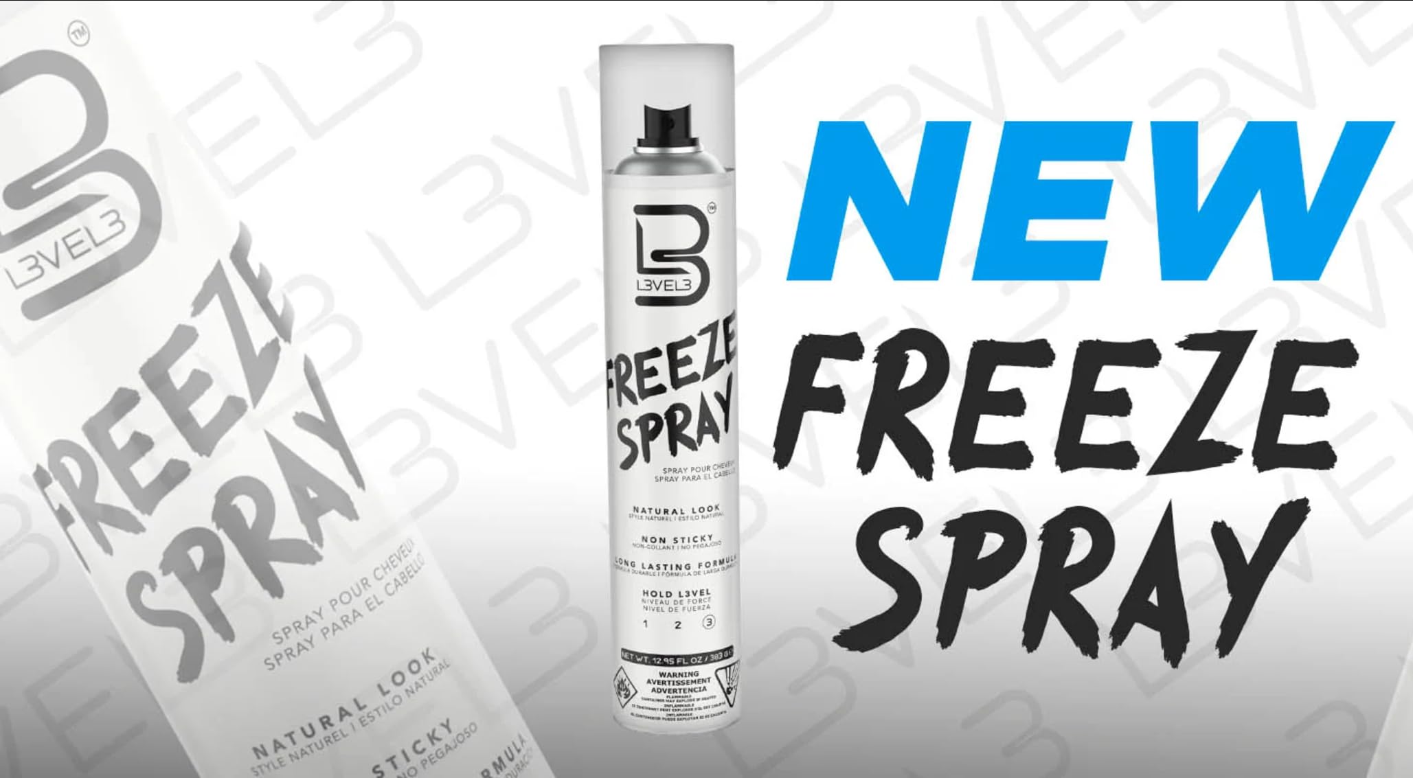 L3 Level 3 Hair Spray bottle with UV protection for glossy hair