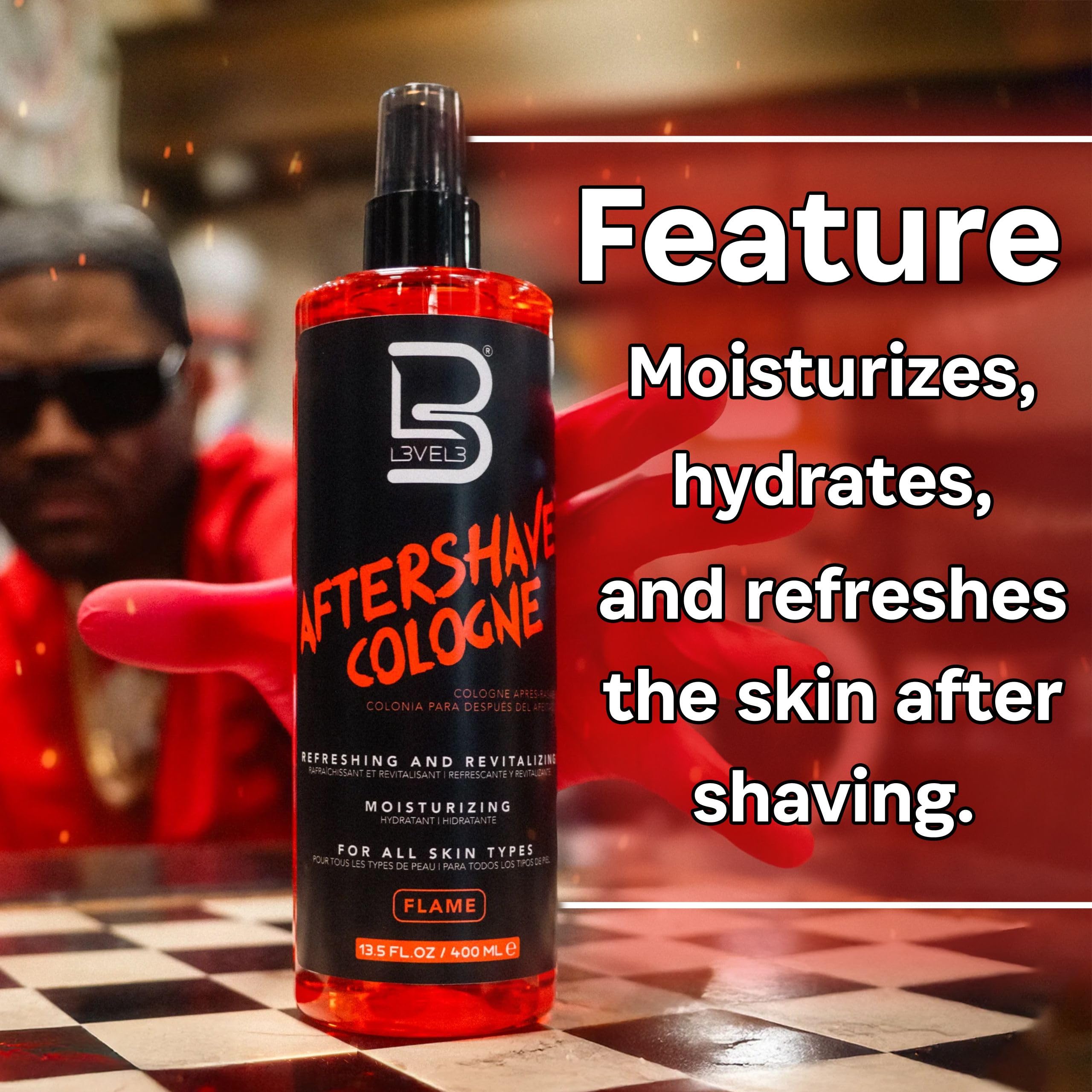 L3 Level 3 spray bottle natural ingredients visuals emphasize care.