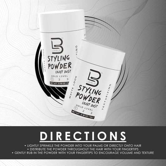 L3 Level 3 Travel Styling Powder application swatch shows easy, mess-free use