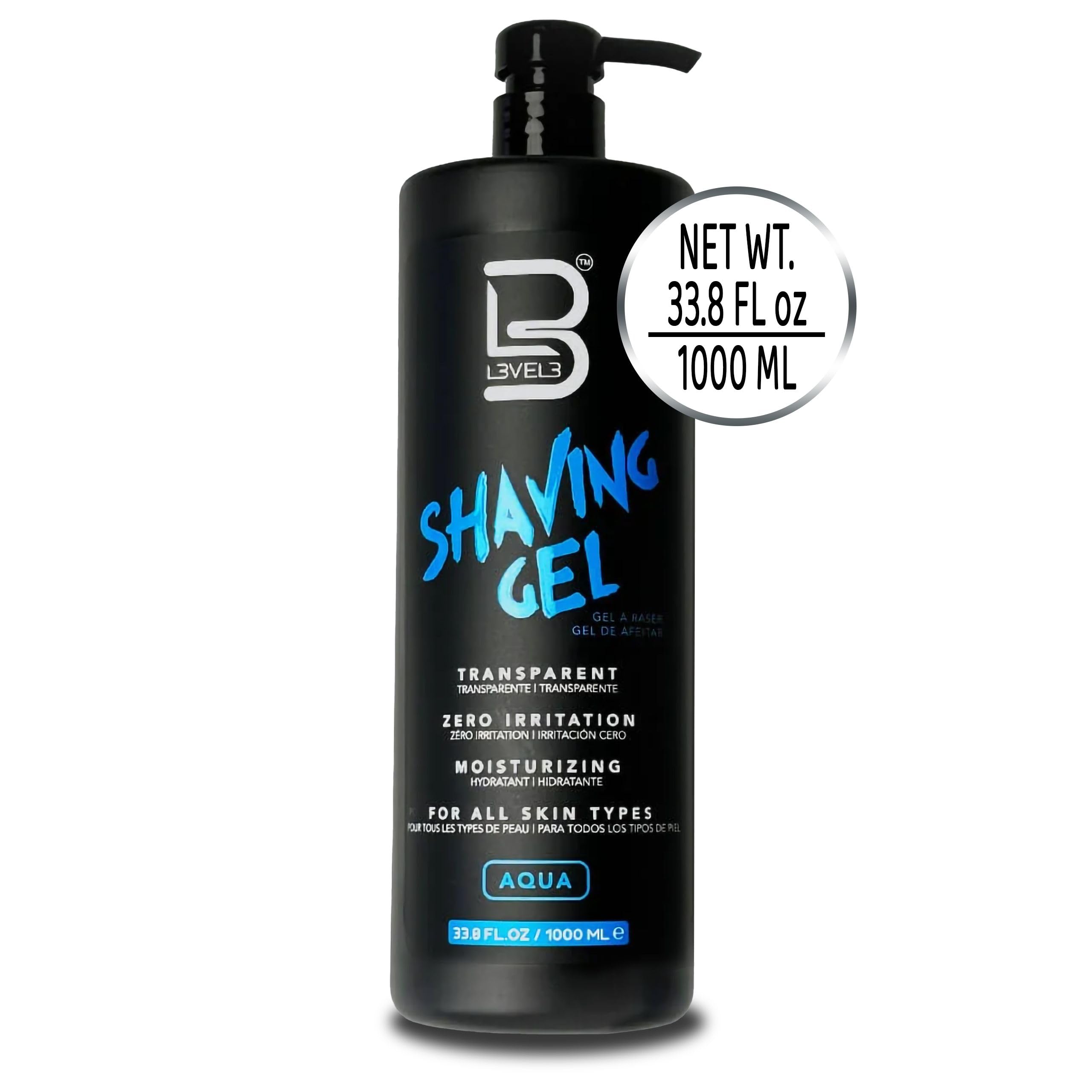 L3 Level 3 Shaving Gel aqua scent offers refreshing fragrance during grooming.