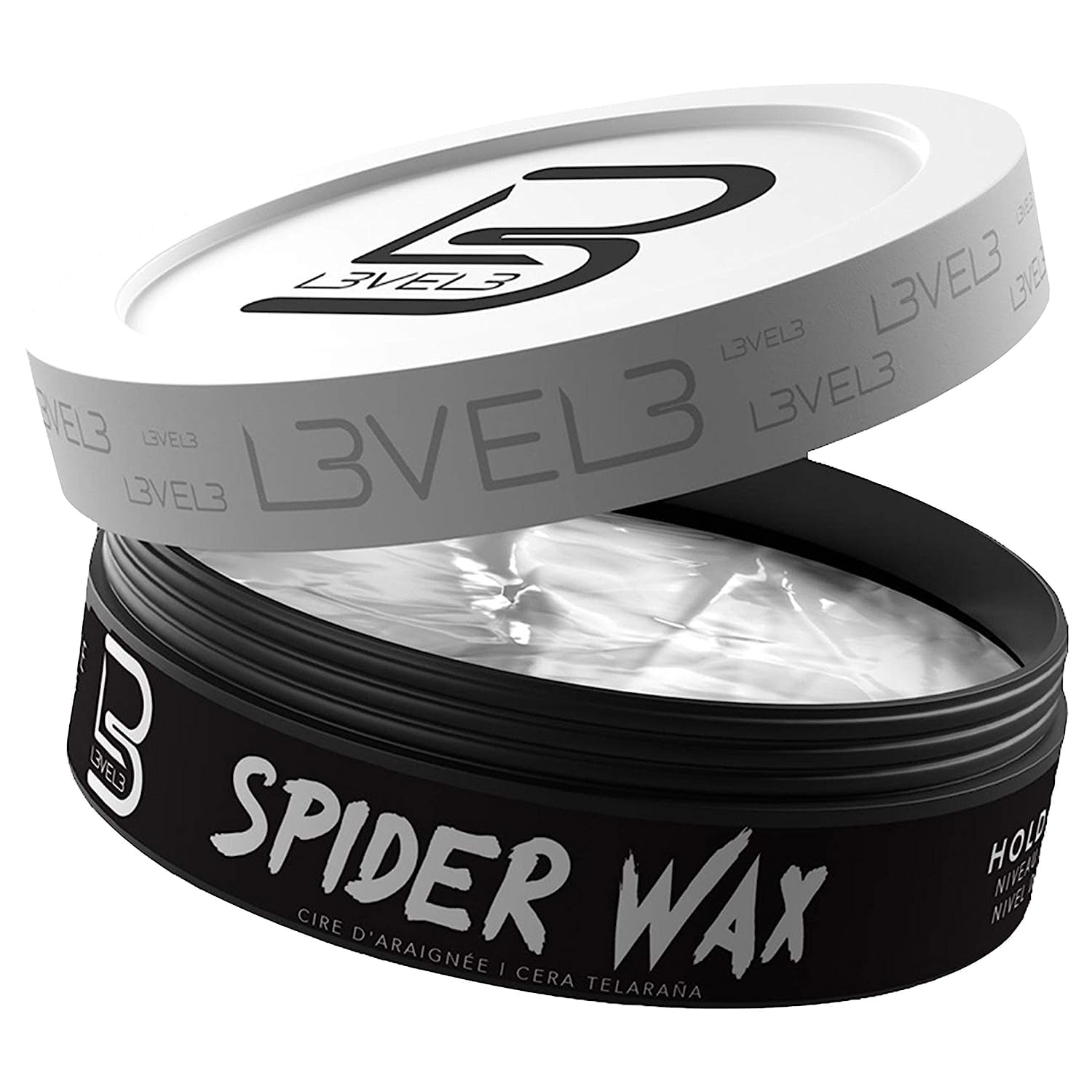 L3 Level 3 Spider Wax enhances volume and texture for fuller, enduring style.