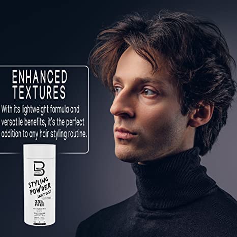 Hair with natural matte finish after using L3 powder