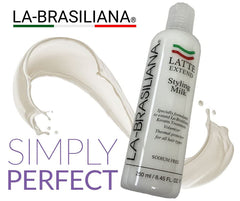 La-Brasiliana Latte Styling Milk providing heat protection during styling