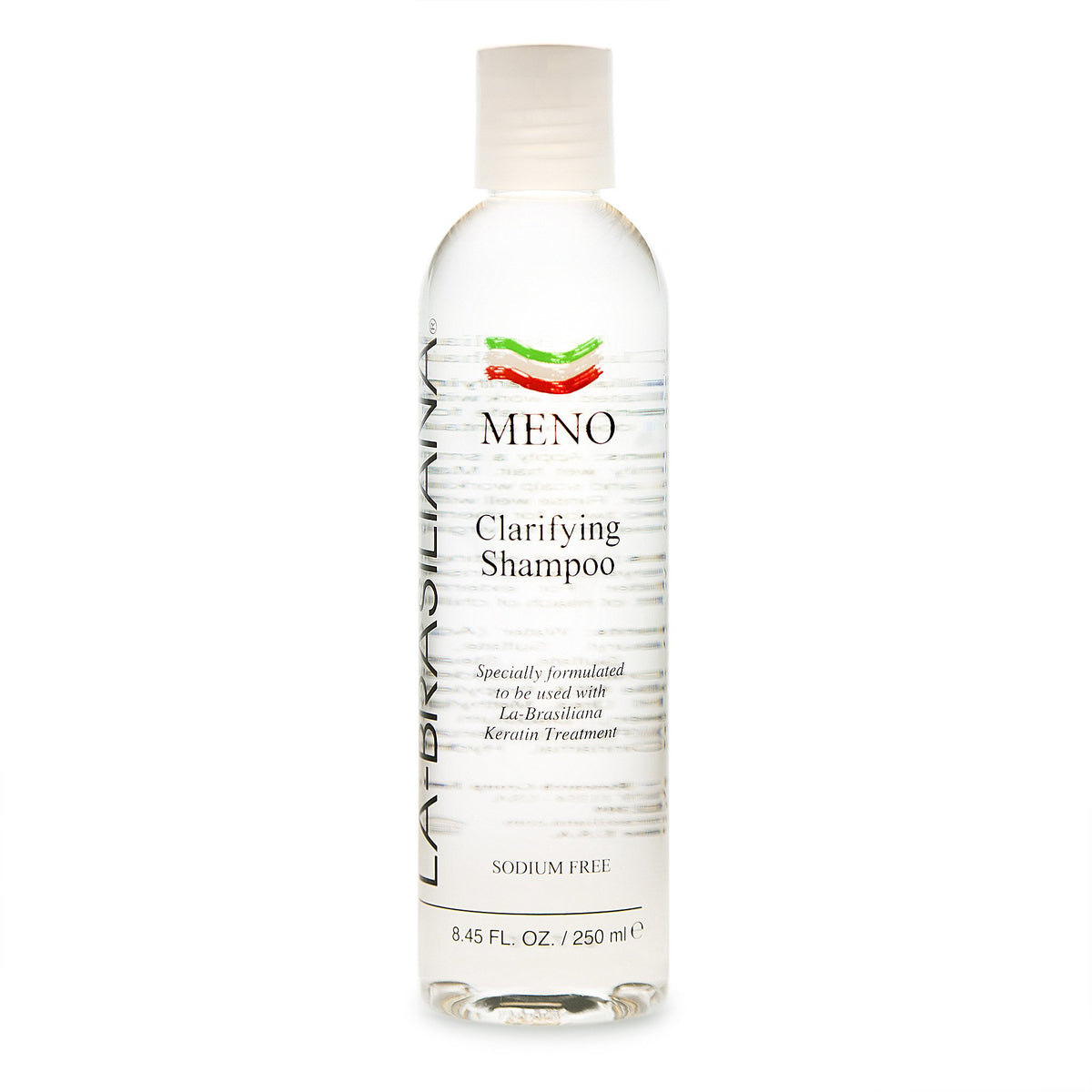 La-Brasiliana Meno Clarifying Shampoo bottle pour for pre-treatment prep