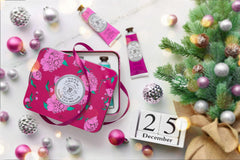 La Chatelaine Gardenia travel tin with fragrance notes.