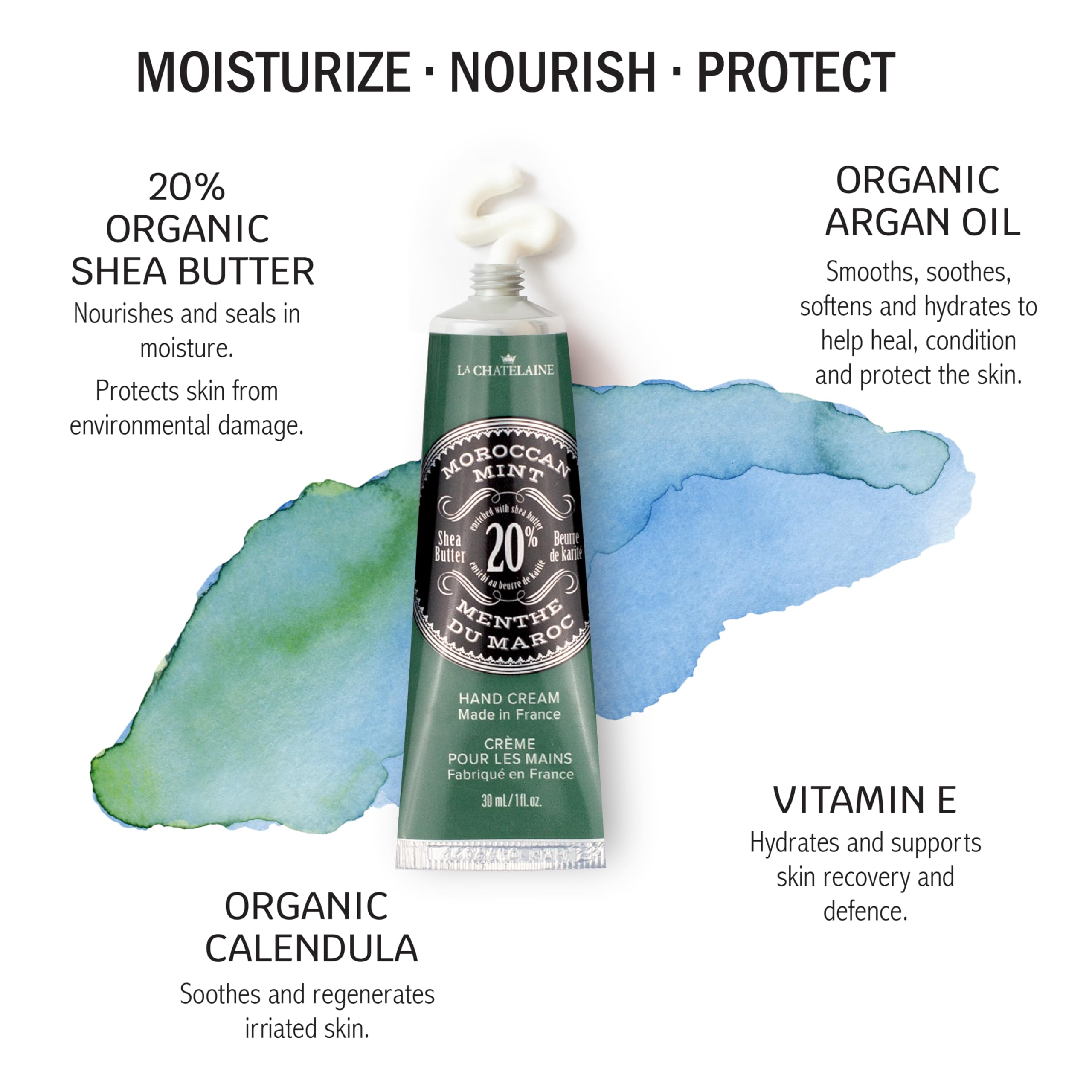 La Chatelaine Moroccan Mint hand cream fragrance for refreshing moisture.