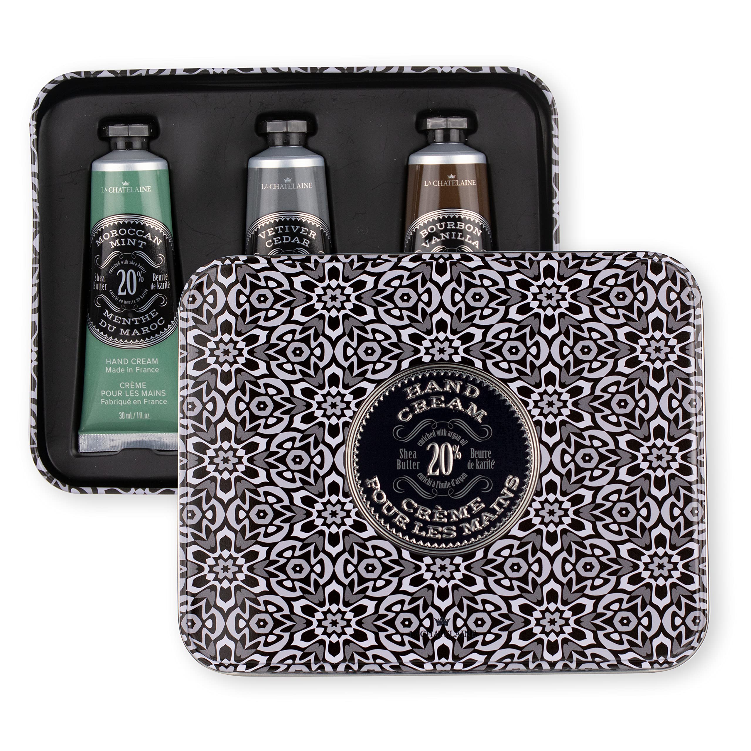 La Chatelaine Travel-friendly hand cream trio for on-the-go pampering.
