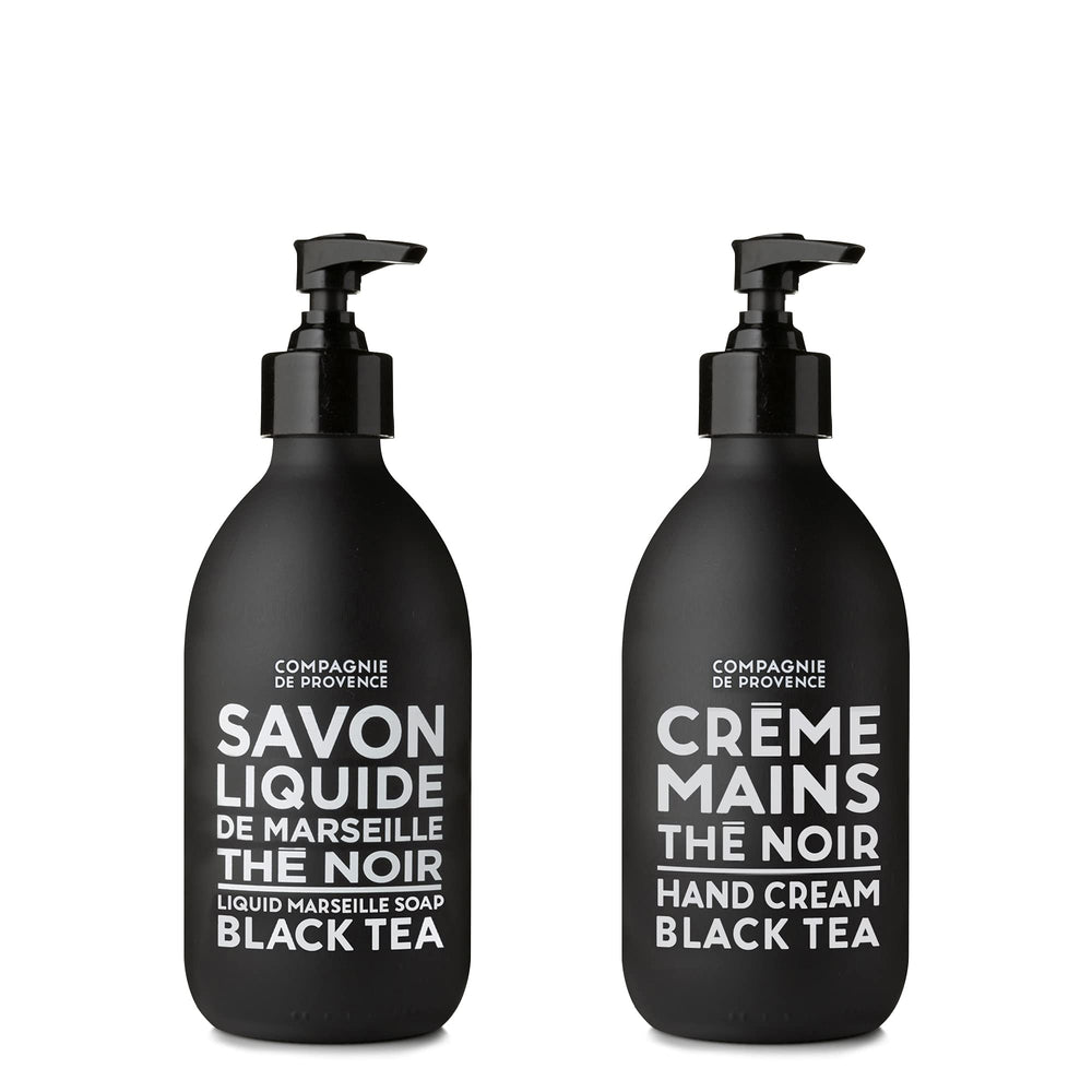 La Compagnie de Provence Black Tea liquid soap bottle pump for daily refreshing cleansing.