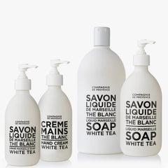 La Compagnie de Provence duo set displayed in a stylish bathroom scene.
