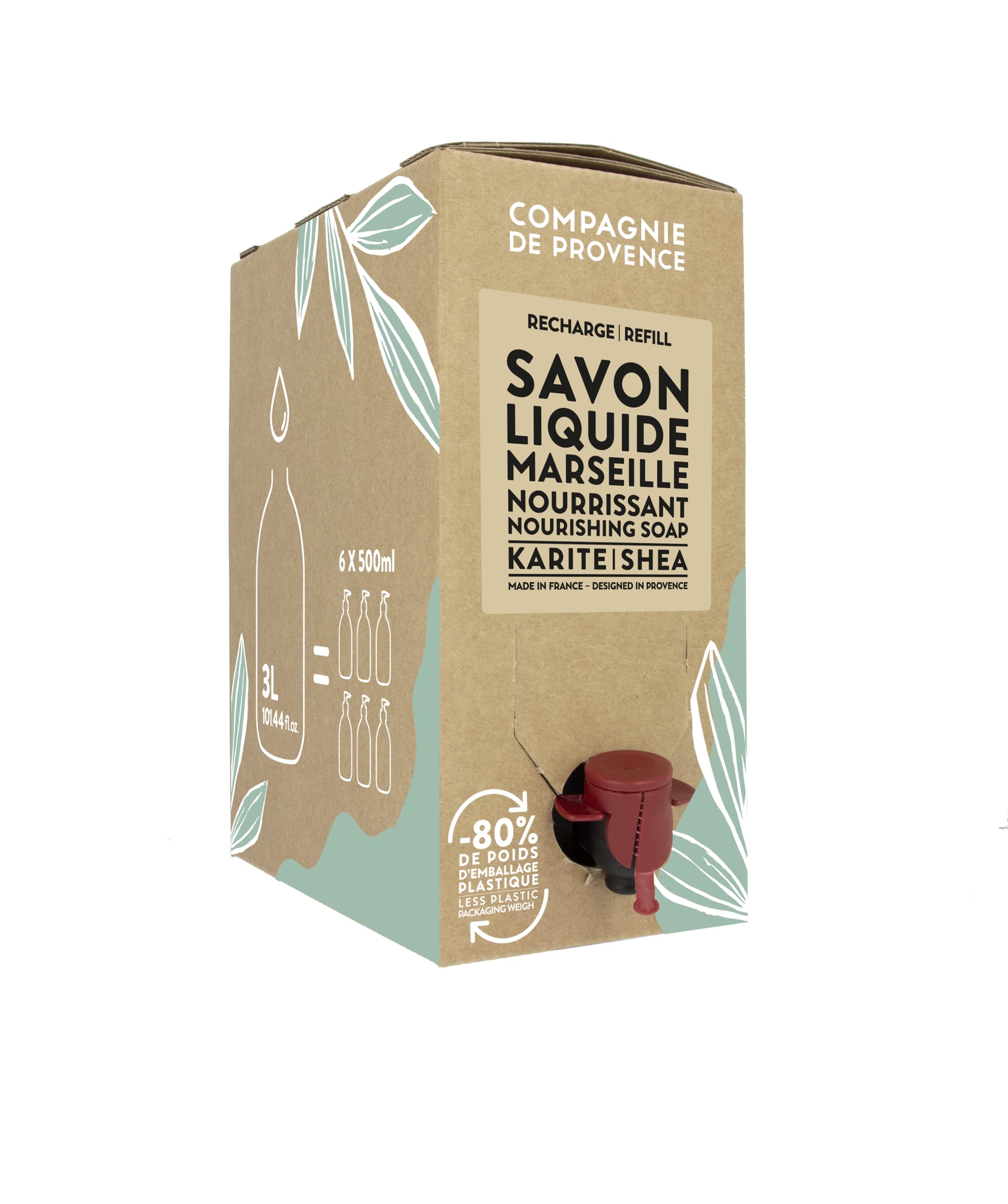 La Compagnie de Provence eco refill bottle for waste-reducing refills.
