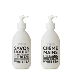 La Compagnie de Provence white-tea liquid soap bottle for daily hand cleansing.