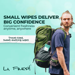 La Fresh antiperspirant wipe-hand-wipe-application for fast underarm refresh