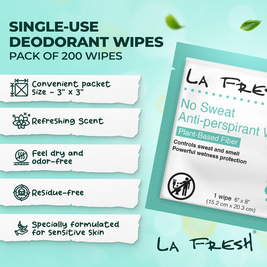 La Fresh deodorant towelettes, individually wrapped for easy carry.